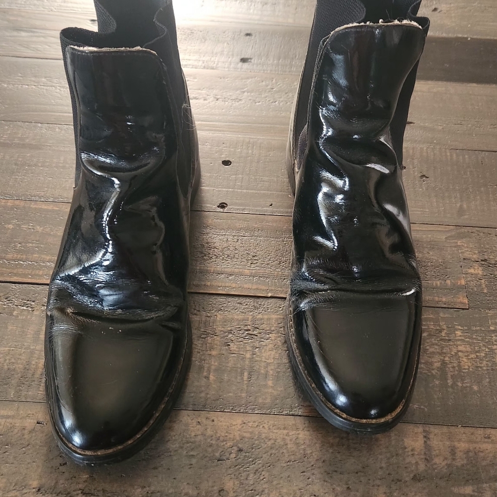 7 1/2 Ladies Jodphur Boots Black Patent Leather - Picture 5 of 5